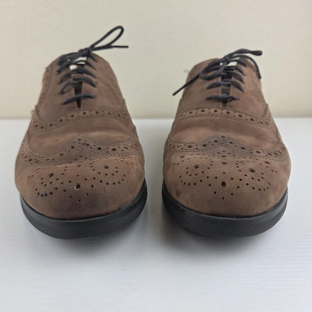Dexter Men's Brown Suede Leather Waterproof Wing Tip Lace Up Shoes‎ Size 10.5 WW